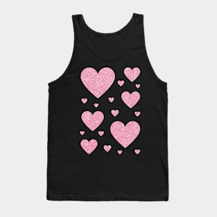 Light Pink Faux Glitter Hearts Tank Top